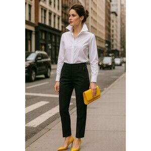 Sandro Studio Black Dress pants Sz 8‎ Work Office Straight Leg Corpcore Workwear